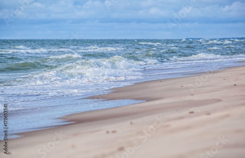 Fototapeta Naklejka Na Ścianę i Meble -  stormy Baltic coast with tides
