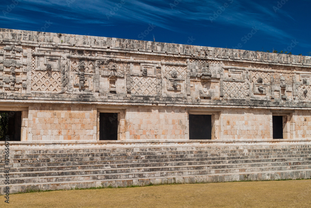 Nun's Quadrangle (Cuadrangulo de las Monjas) building complex at the ruins of the ancient Mayan city Uxmal, Mexico