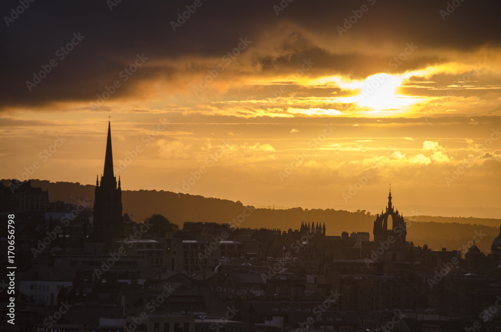 Sunset Over Edinburgh City