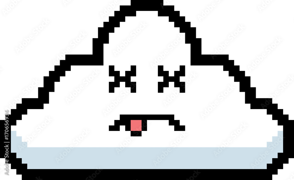 Obraz premium Dead 8-Bit Cartoon Cloud