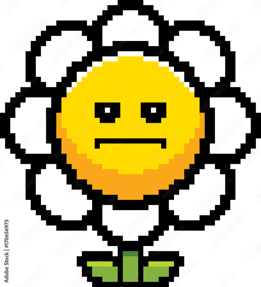 Fototapeta premium Serious 8-Bit Cartoon Flower