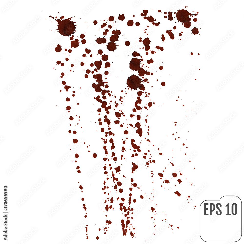 Obraz premium Streaks of red liquid on a white background. Blood spray