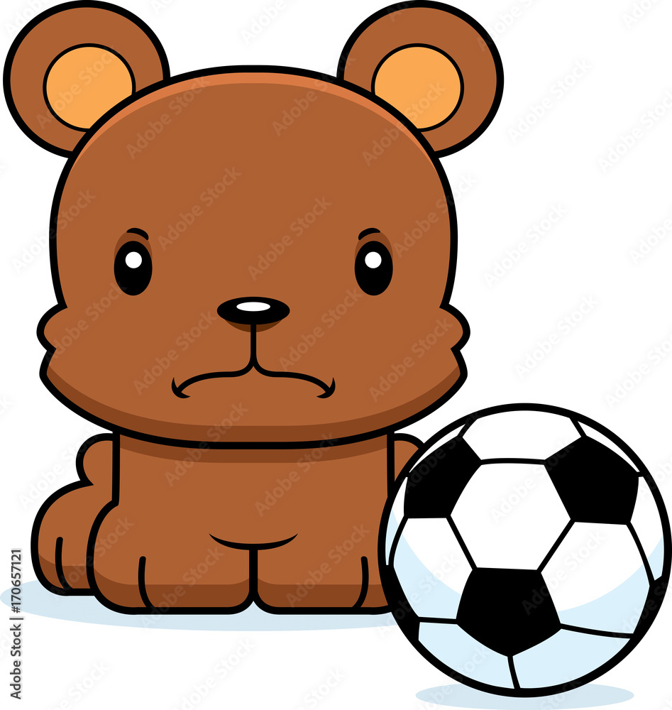 Fototapeta premium Cartoon Angry Soccer Player Bear