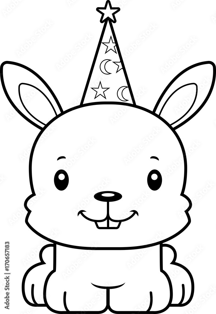 Obraz premium Cartoon Smiling Wizard Bunny