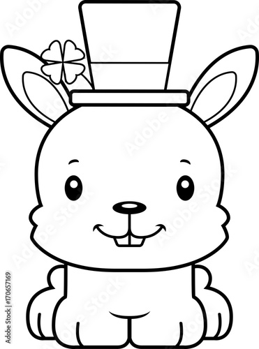 Cartoon Smiling Irish Bunny