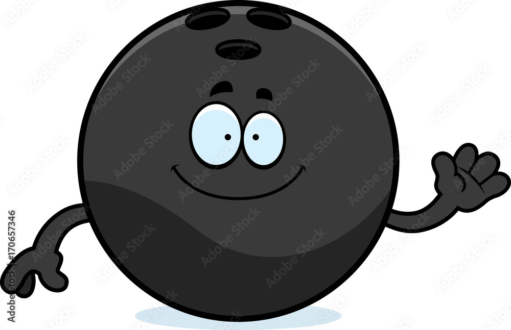Fototapeta premium Cartoon Bowling Ball Waving