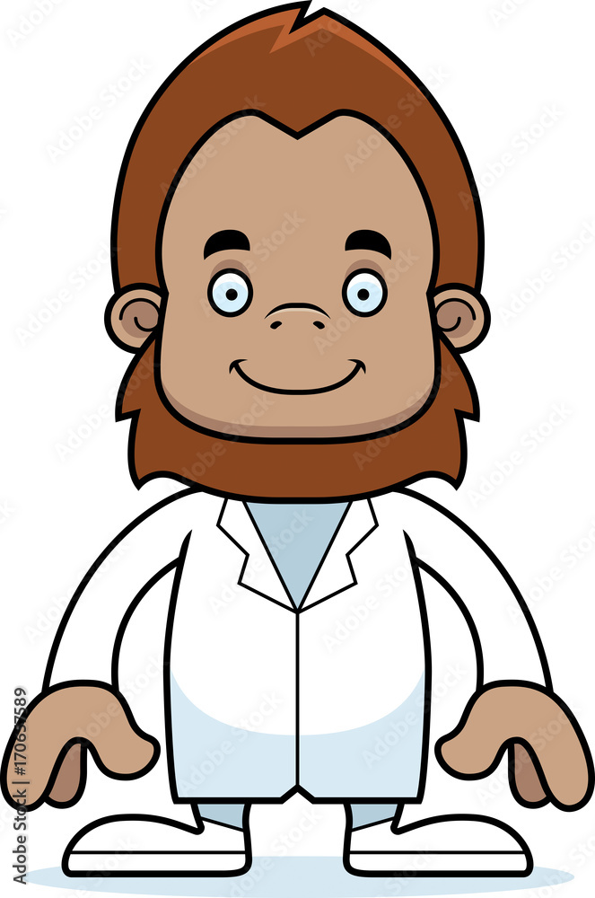 Cartoon Smiling Doctor Sasquatch