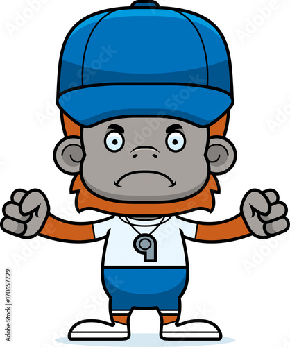 Cartoon Angry Coach Orangutan