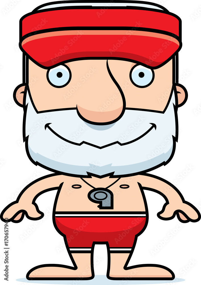 Cartoon Smiling Lifeguard Man Cartoon Smiling Lifeguard Man