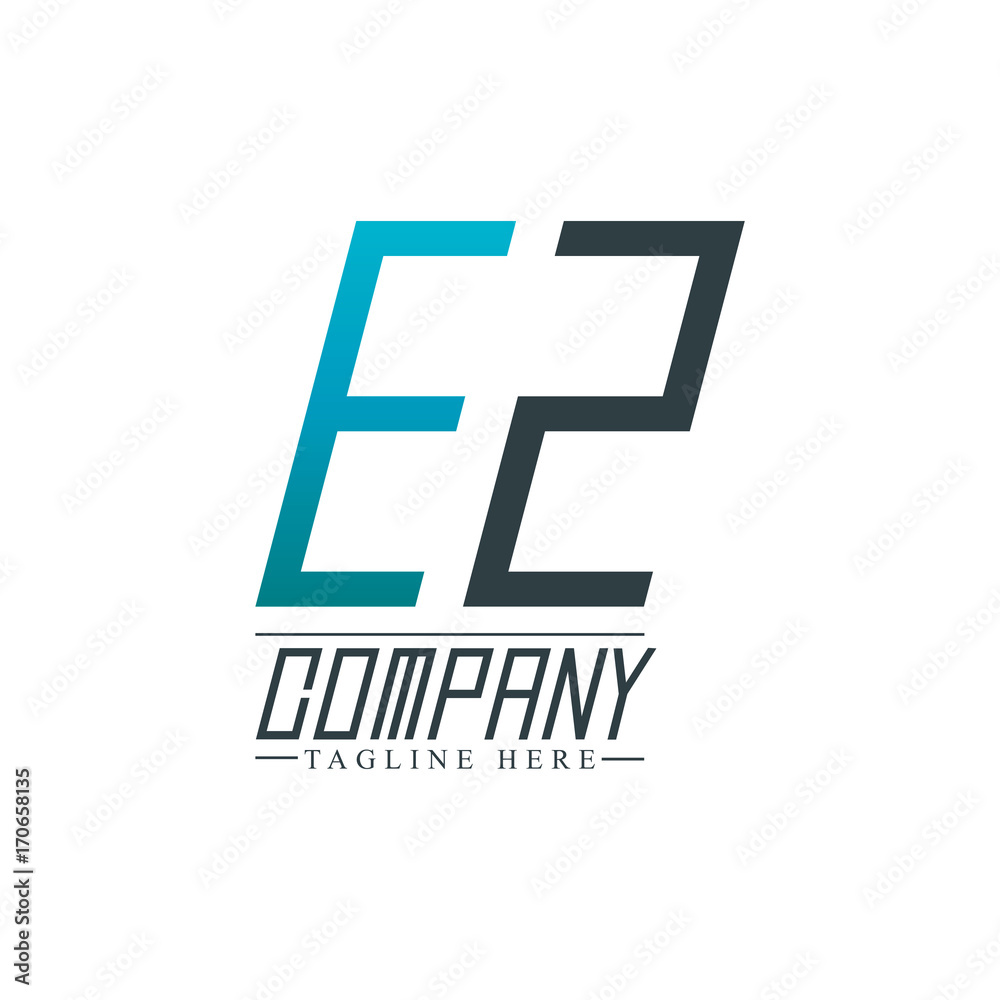 Obraz premium Initial Letter EZ Rounded Design Logo