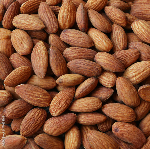Closeup of whole almonds