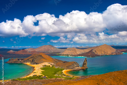 Galapagos Islands. Travel to Ecuador. Bartolome Island. San Salvador Island.