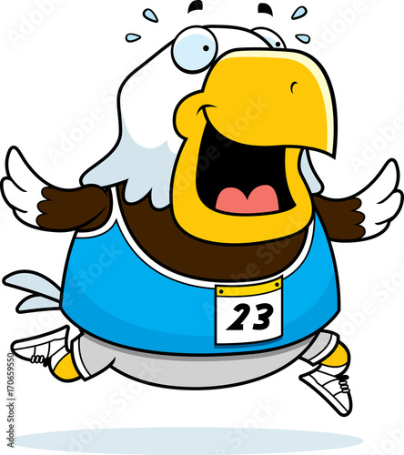 Cartoon Eagle Running Race