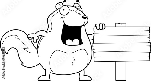 Cartoon Skunk Sign
