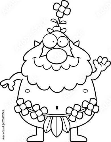 Cartoon Forest Sprite Waving