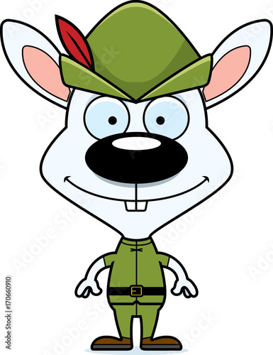 Cartoon Smiling Robin Hood Bunny