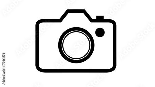 Simple DSLR camera icon black photo