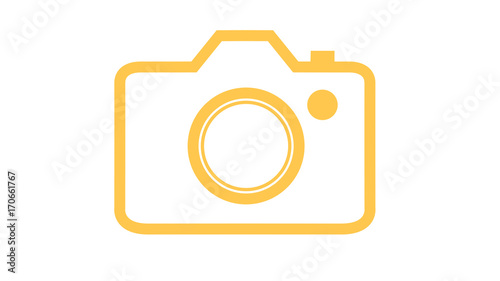 Simple DSLR camera icon yellow