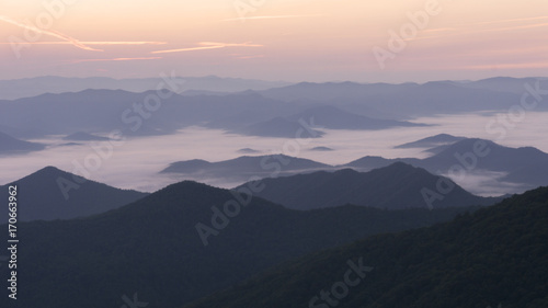 A scenic view of mountains in Western North Carolina.