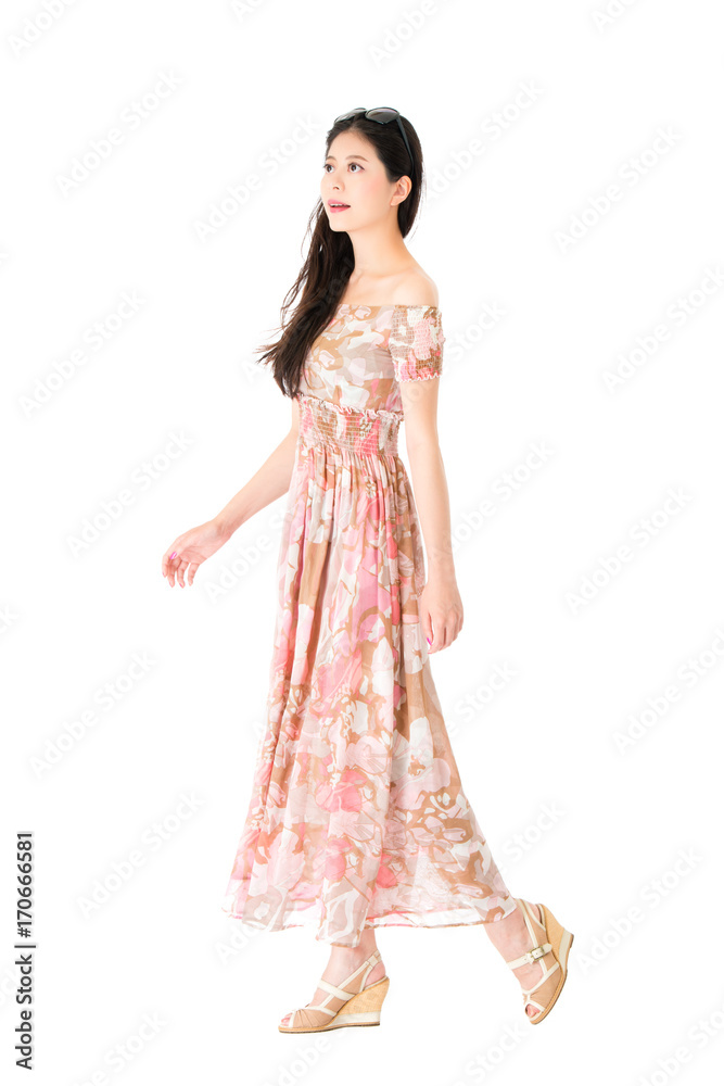 young beauty girl walking relaxing on white wall young beauty girl walking relaxing on white wall