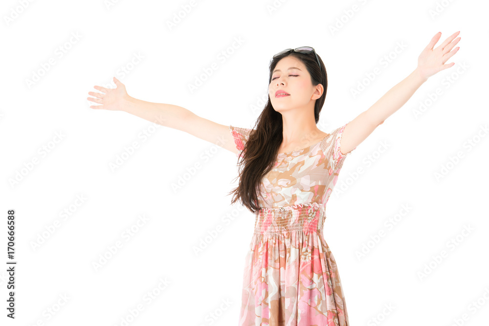 sweet elegance female model opening arms hand sweet elegance female model opening arms hand