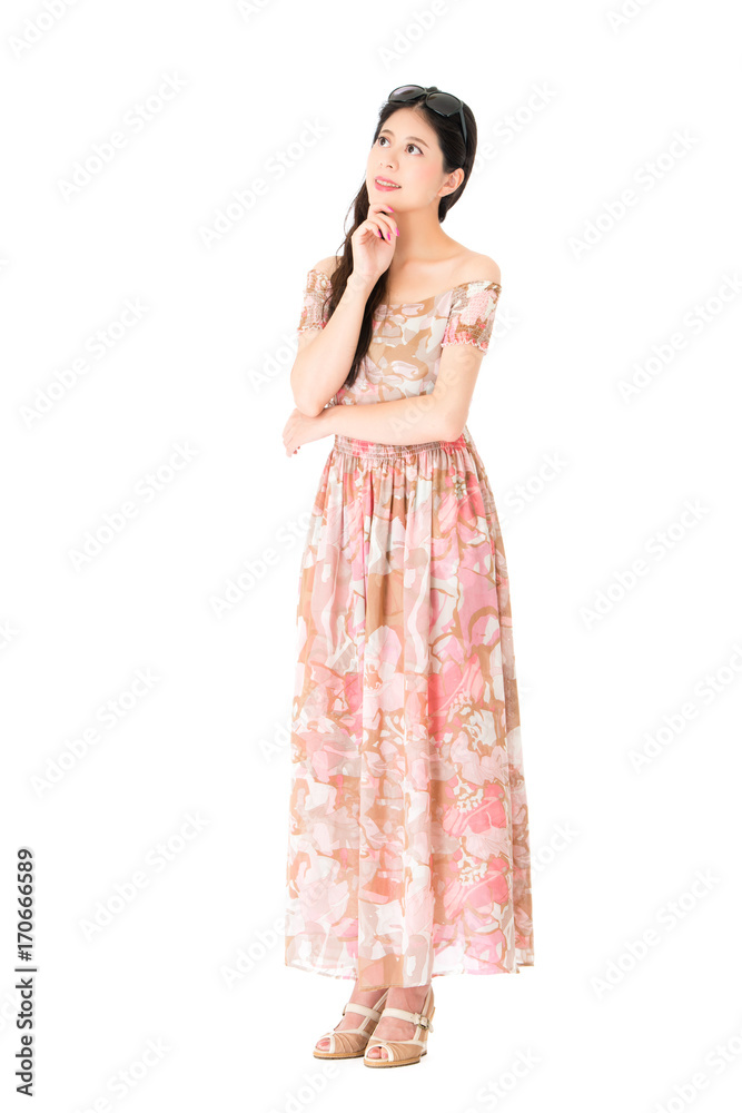 lovely female student standing in white wall lovely female student standing in white wall