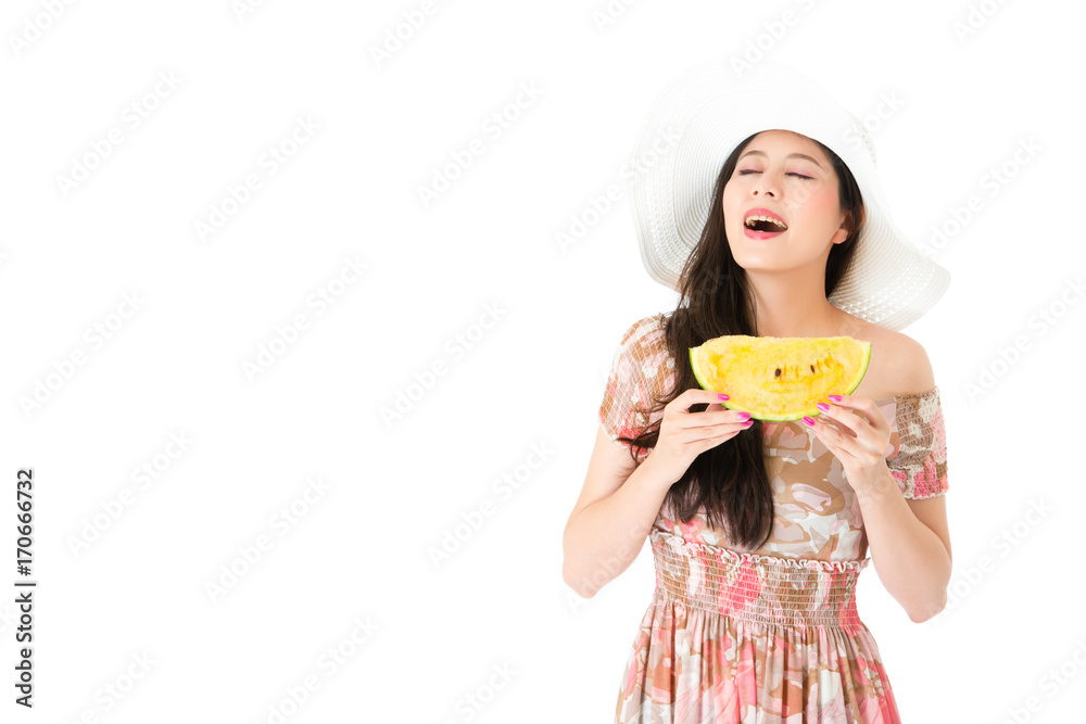 attractive young lady feeling cool and comfortable attractive young lady feeling cool and comfortable