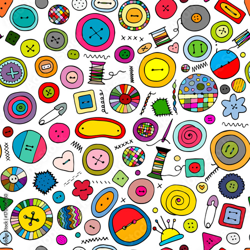Buttons, seamless pattern for your design