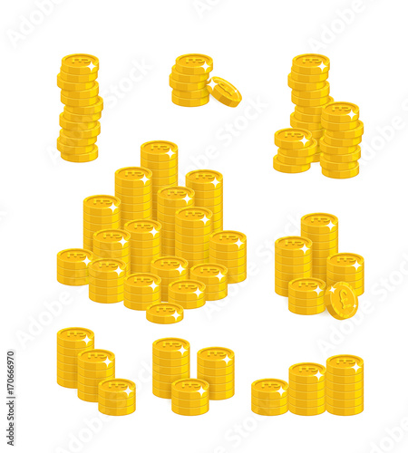 Pound coin heaps. Exceeding income goals, calculating high income and a large capital base. Business finance and economy concept. Cartoon vector illustration isolated on white background