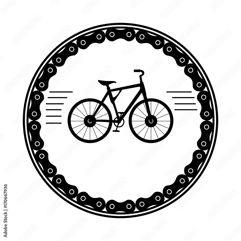 Fototapeta premium elegant frame chain with bicycle vehicle vector illustration design