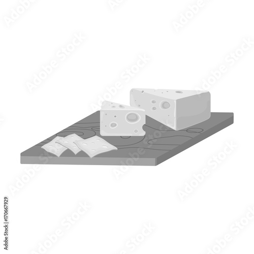 Cheese, single icon in monochrome style.Cheese vector symbol stock illustration web.