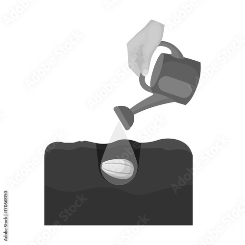 Watering single icon in monochrome style .Watering, vector symbol stock illustration web.