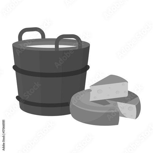 Сheese, single icon in monochrome style.Сheese, vector symbol stock illustration web.