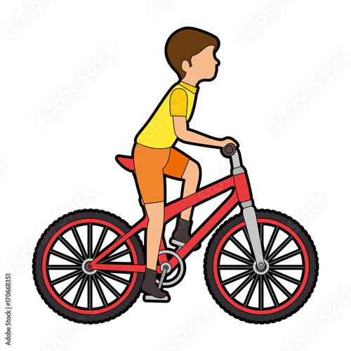 cycling man riding a bicycle vector illustration design