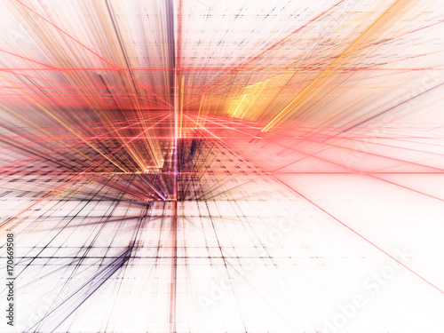 Abstract background texture. Fractal graphics series. Three-dimensional composition of repeating grids. Information technology concept.