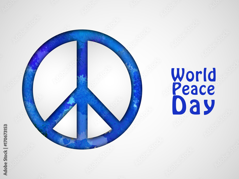 Fototapeta illustration of Peace Symbol with World Peace Day text on the occasion of International Peace Day
