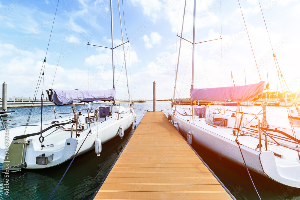 Fototapeta premium sailboat moored in the harbor