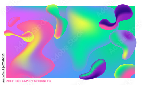 Background multicolored abstract vector holographic 3D background with figures and objects for web, packaging, poster, billboard, advertisement, cover, brochure, collage, wallpaper, presentation. 