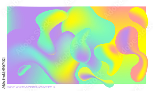 Background multicolored abstract vector holographic 3D background with figures and objects for web, packaging, poster, billboard, advertisement, cover, brochure, collage, wallpaper, presentation. 