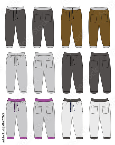Illustration of Sweat Pants / color variations