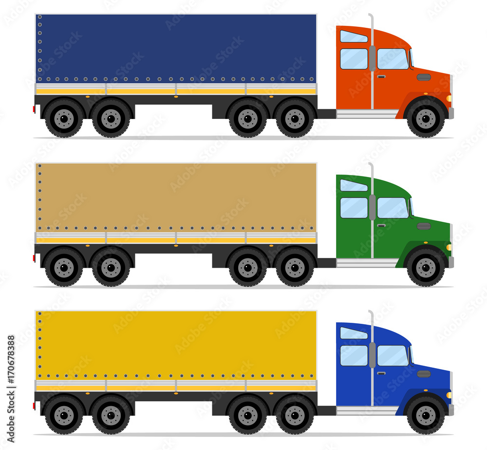 A truck, a long car A truck, a long car