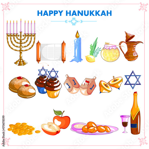 Happy Hanukkah for Israel Festival of Lights celebration photo