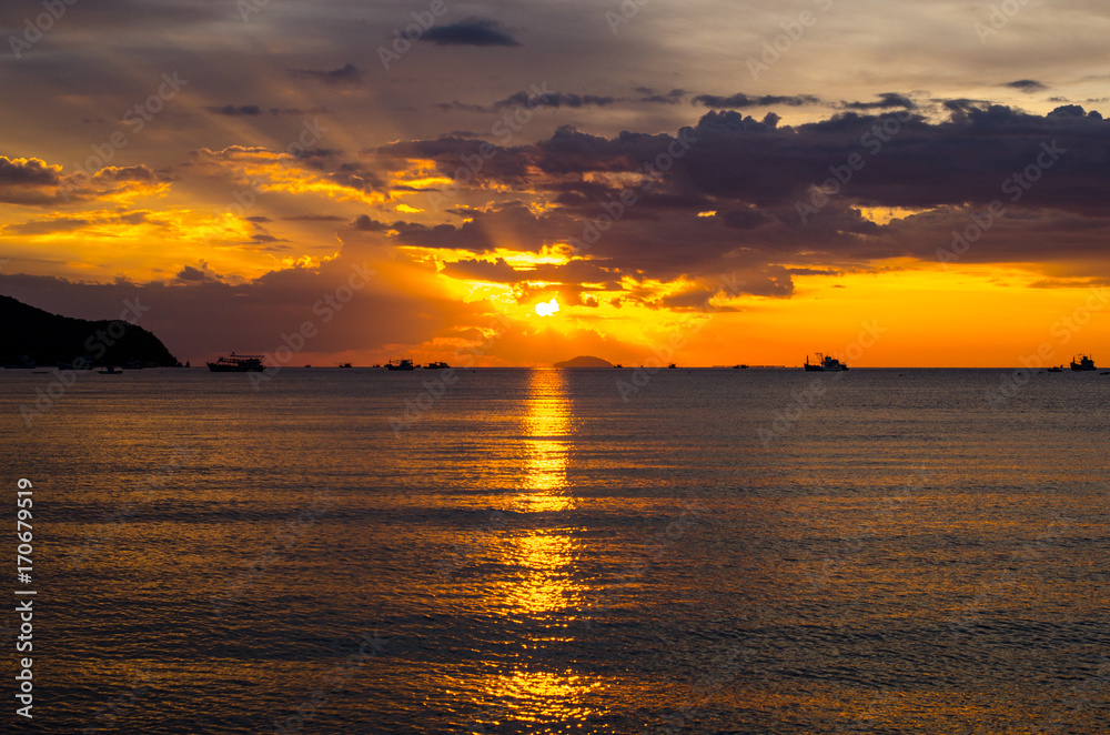 beautiful sunset on the beach