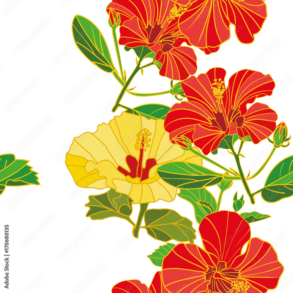 vector seamless floral pattern of painted flowers, fabric, paper