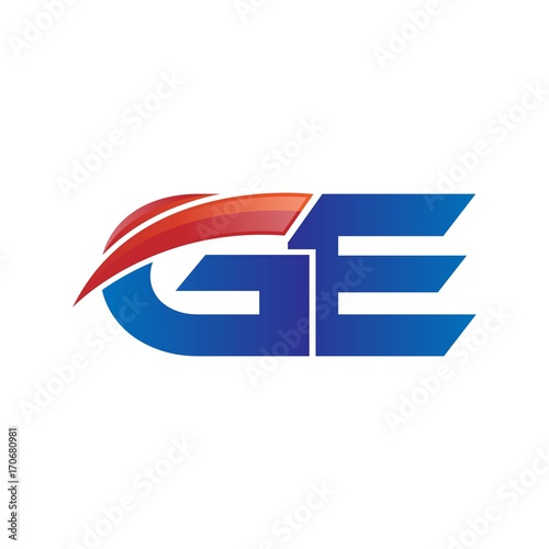 Free Download modern vector initial letters logo swoosh ge red blue - GFXLoad