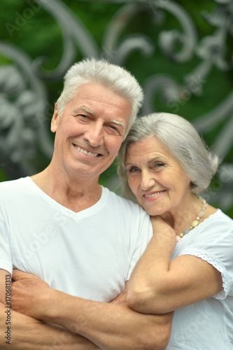 senior couple posing 
