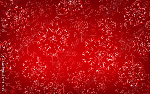 red abstract snowflakes christmas background.