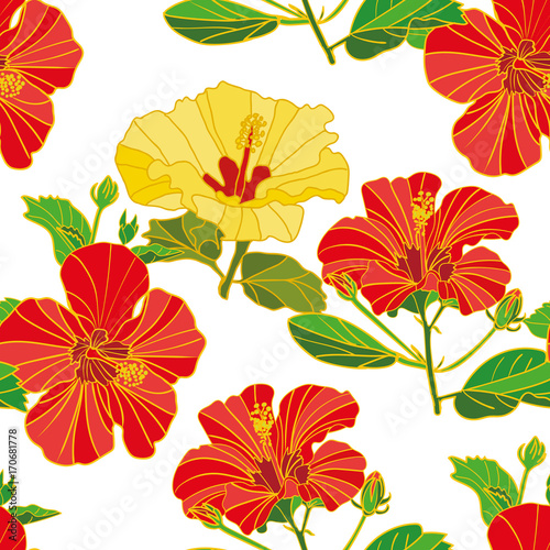 vector seamless floral pattern of painted flowers  fabric  paper