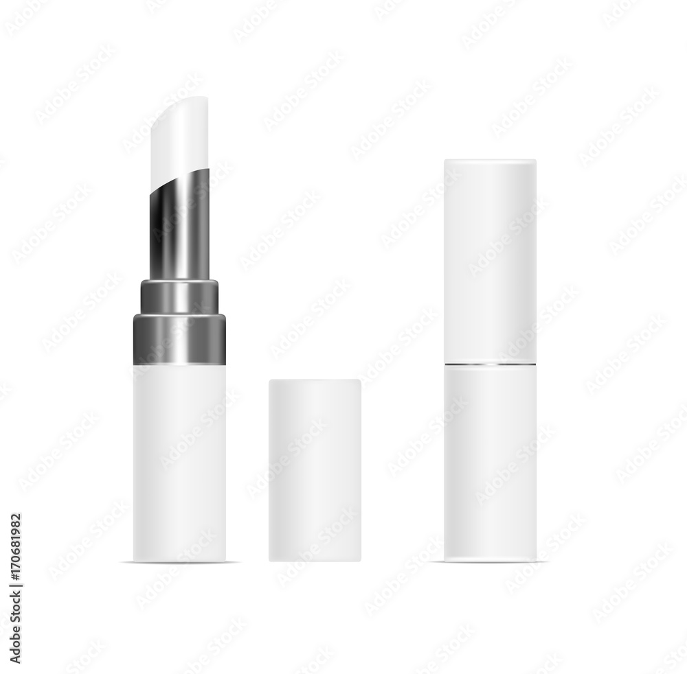 White tubes with white lipstick. Vector mock up White tubes with white lipstick. Vector mock up