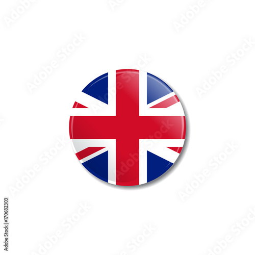 Badge with GB flag. Vector illustration. Free Download Badge with GB flag. Vector illustration. - GFXLoad
